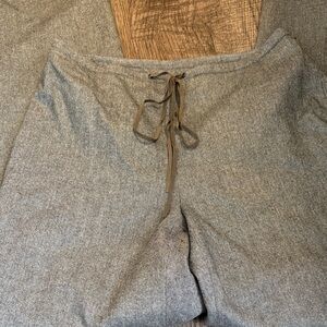 Banana Republic Gray Heather Straight Leg Trousers Wool Blend Y2K Drawstring